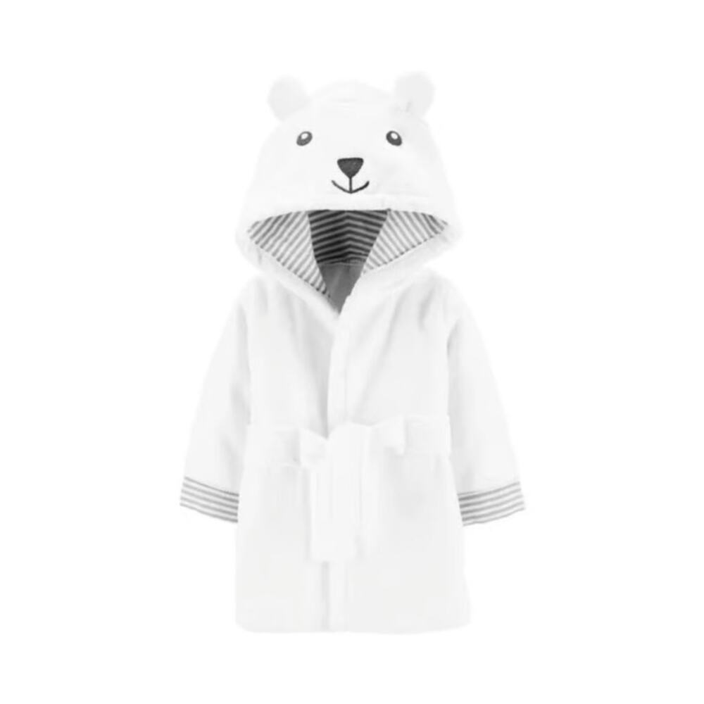 Carter's Baby Bear Bath Robe - White - 0-9M - NWT